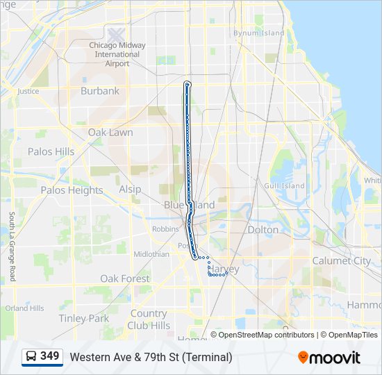 349 Bus Line Map