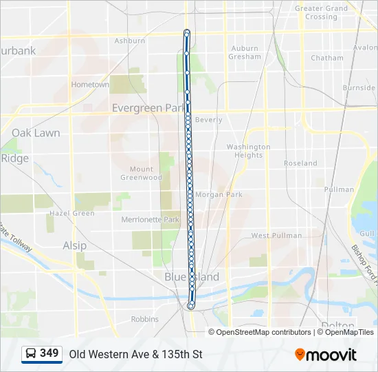 349 Bus Line Map