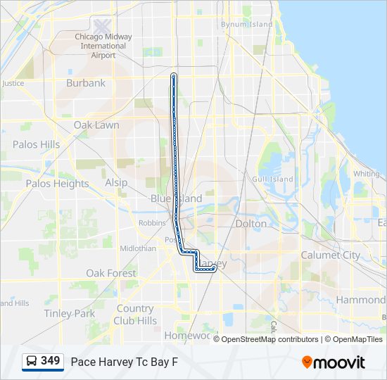 349 bus Line Map