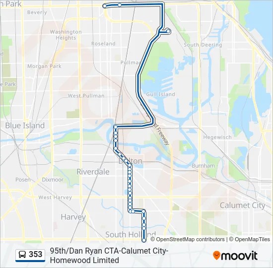 353 Bus Line Map