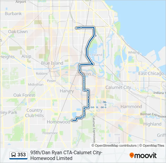 353 Bus Line Map