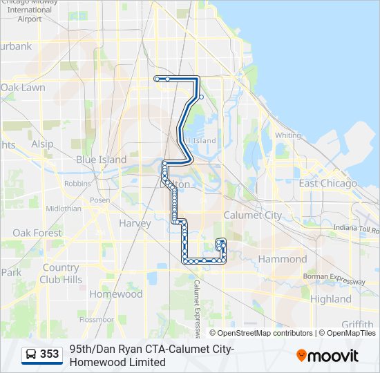 353 Bus Line Map