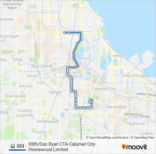 353 Bus Line Map