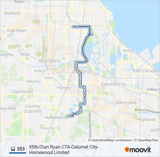 353 bus Line Map