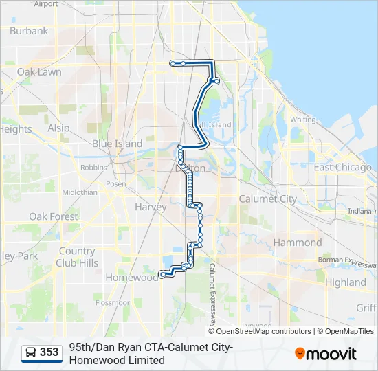 353 Bus Line Map