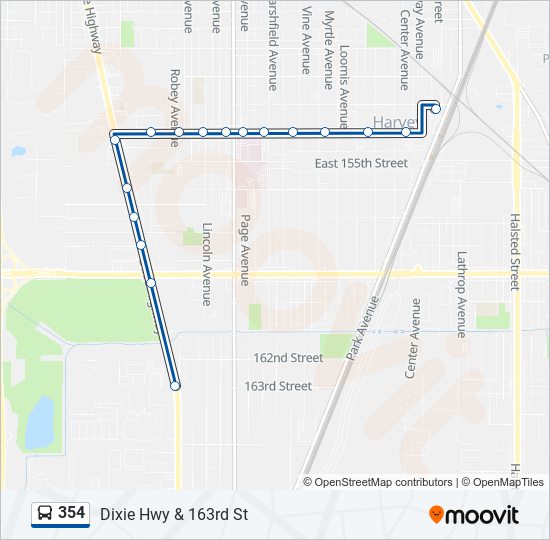 354 bus Line Map