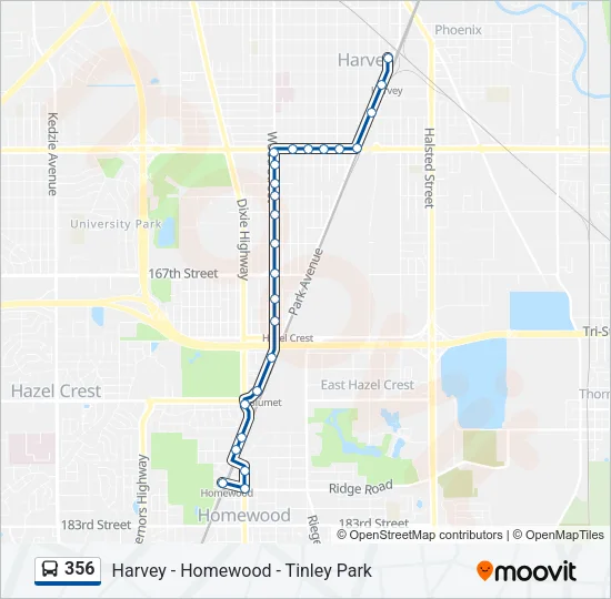 356 Bus Line Map