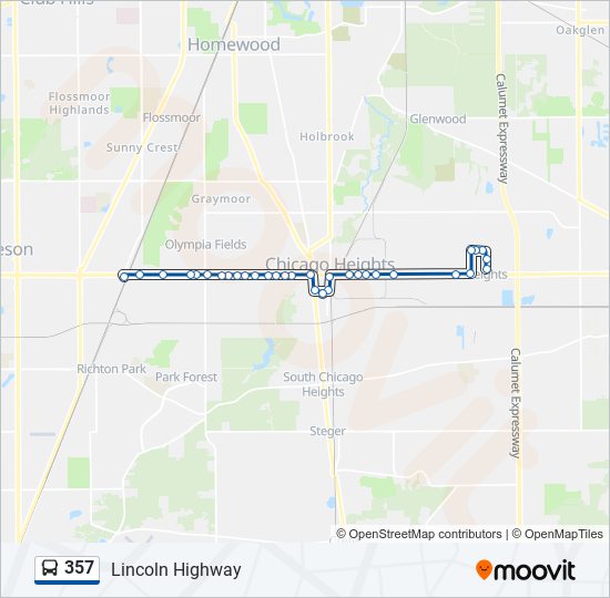 357 bus Line Map