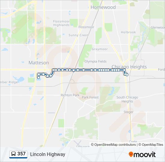 357 Bus Line Map