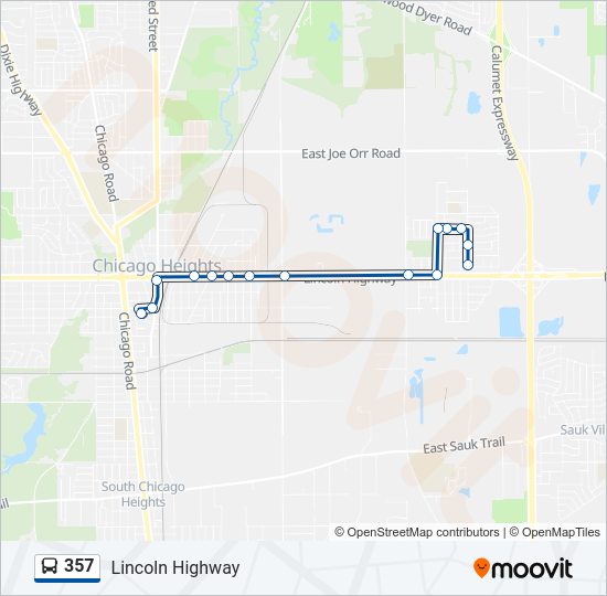 357 Bus Line Map