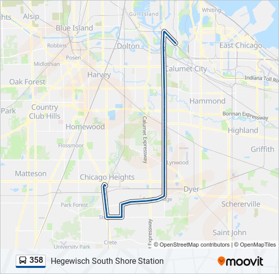 358 Bus Line Map