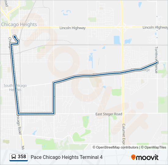 358 Bus Line Map