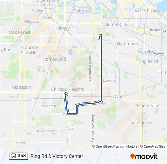 358 Bus Line Map