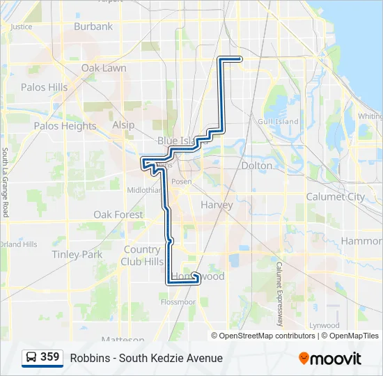 359 Bus Line Map