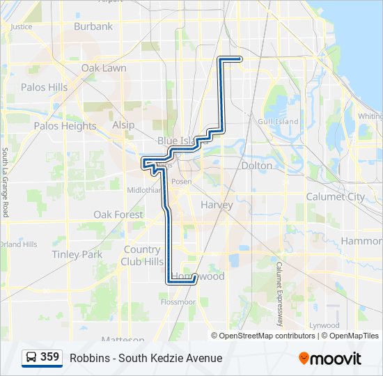 359 bus Line Map