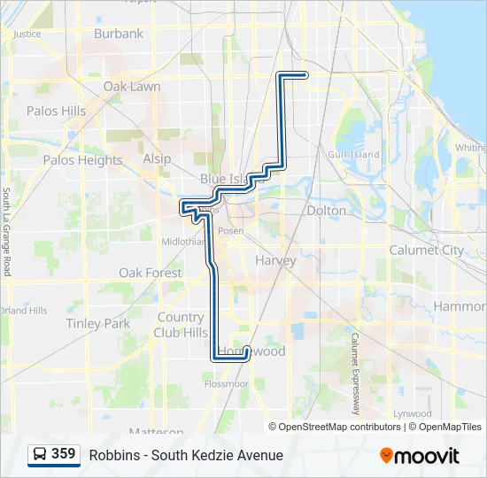359 Bus Line Map