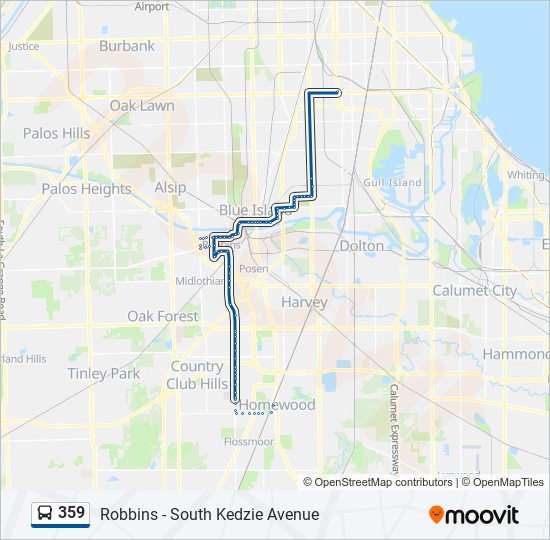 359 bus Line Map