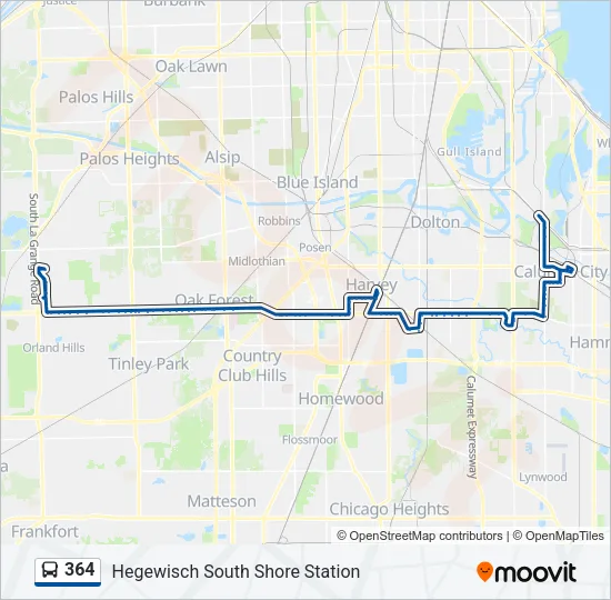 364 Bus Line Map