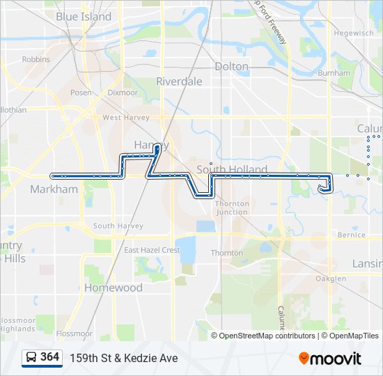 364 bus Line Map