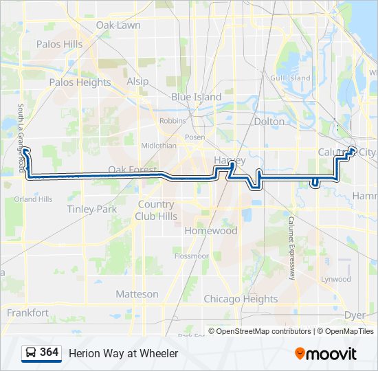 364 Bus Line Map