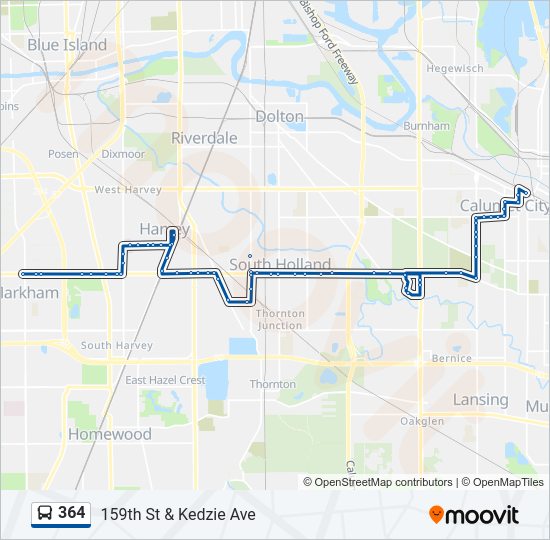 364 Bus Line Map