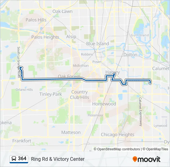 364 Bus Line Map