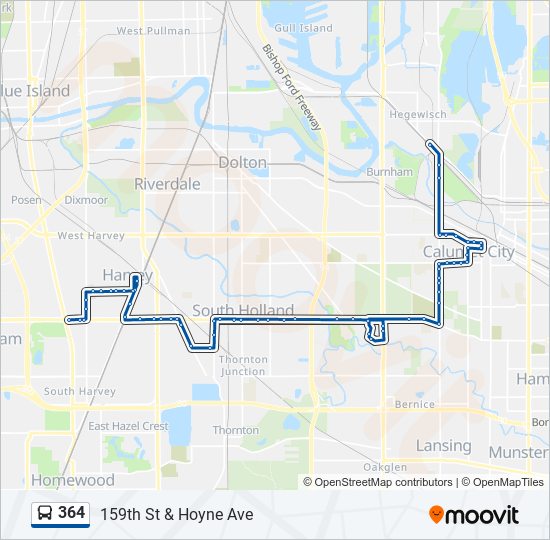 Mapa de 364 de autobús