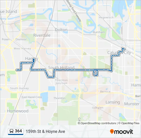 364 Bus Line Map