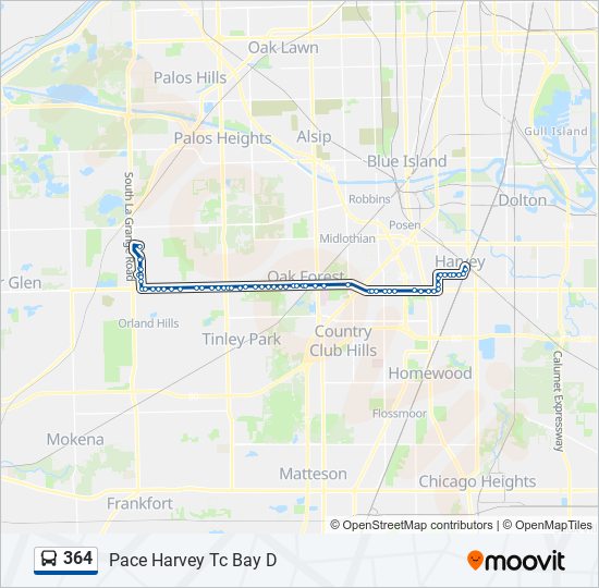 364 Bus Line Map