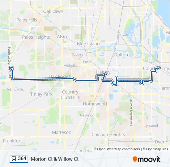 364 Bus Line Map