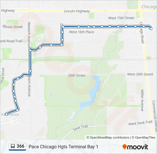 366 Bus Line Map