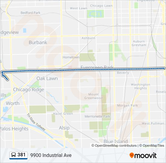 381 Bus Line Map