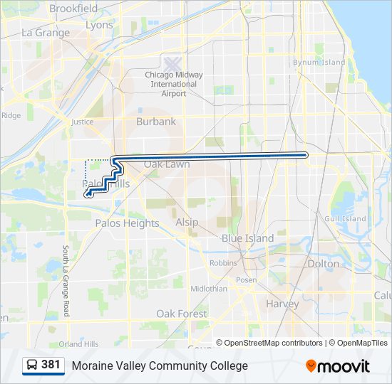 381 Bus Line Map