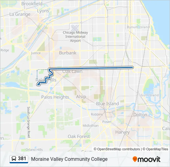 381 Bus Line Map