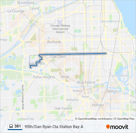 Mapa de 381 de autobús