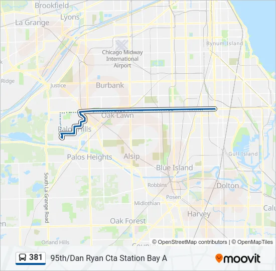 381 Bus Line Map