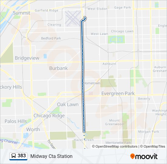 383 bus Line Map