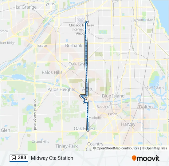 383 Bus Line Map