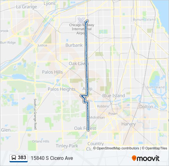 383 bus Line Map