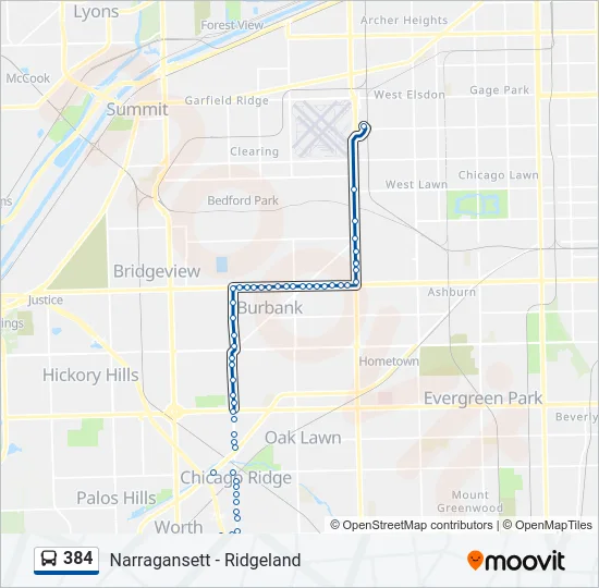 384 Bus Line Map