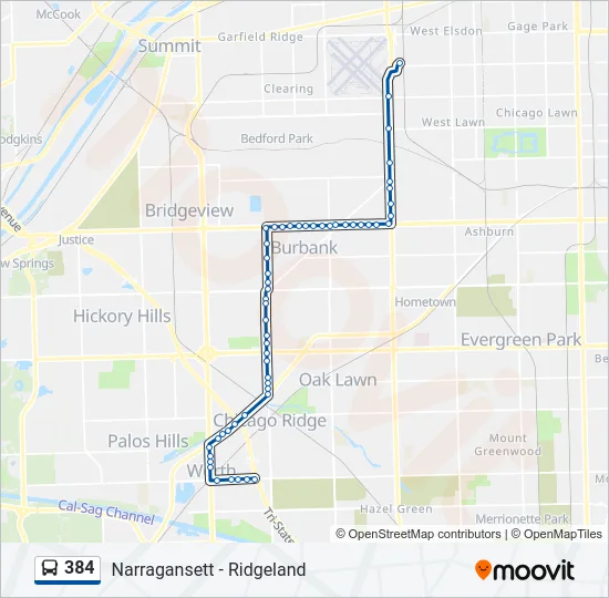 384 Bus Line Map