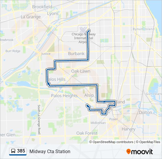 Mapa de 385 de autobús