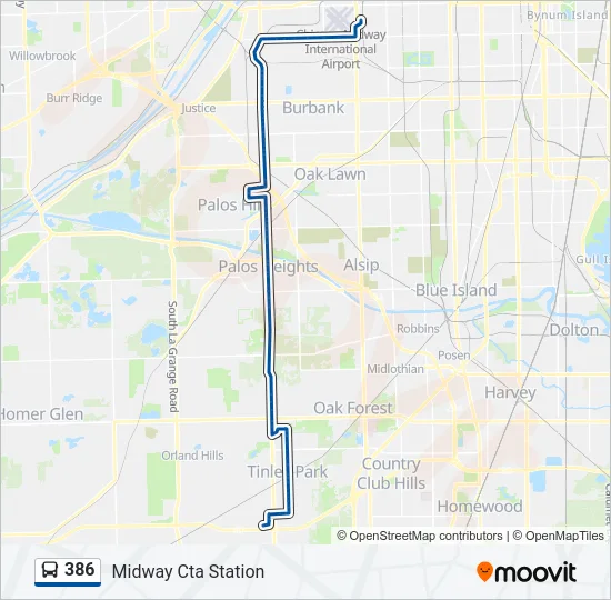 386 Bus Line Map