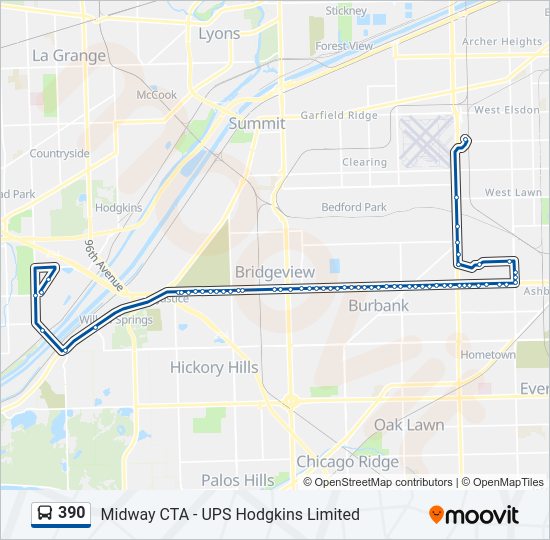 390 Bus Line Map