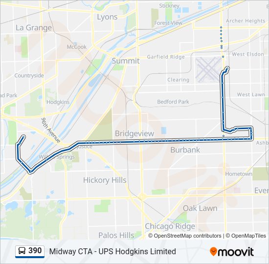390 Bus Line Map
