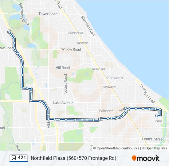 421 bus Line Map