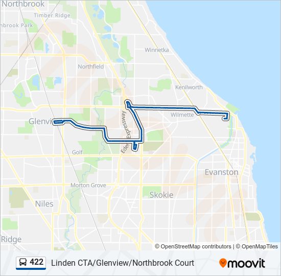 422 bus Line Map