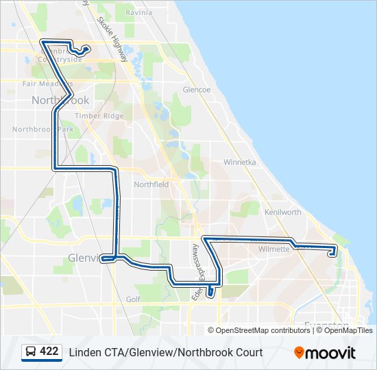 422 bus Line Map