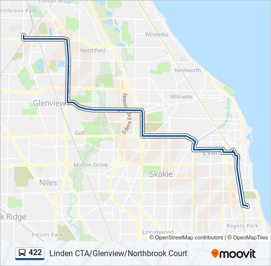 422 bus Line Map