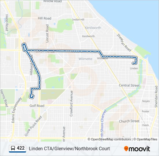 422 bus Line Map